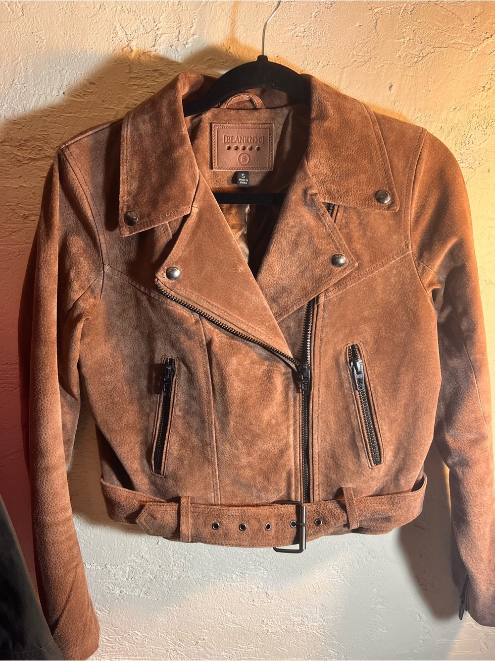 Blank NYC Suede Moto Jacket - Brown